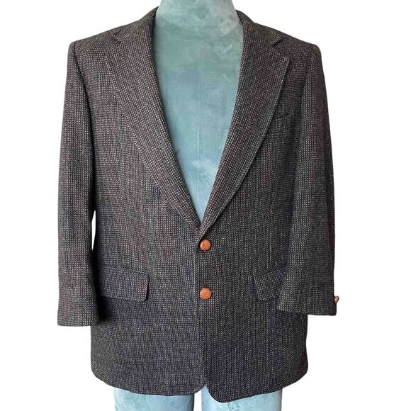 London Fog Other - Vintage London Fog Men's Blazer Coat Old Money Gray Herringbone Wool Size 40S
